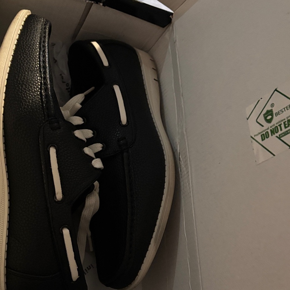 Classic Black and White Boat Shoes